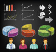 Hand draw business charts and avatars