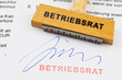 Holzstempel auf Dokument: Betriebsrat