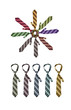 Collection of ties for suits of different colors