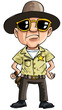 Cartoon policeman with dark glasses Cartoon policeman with dark glasses