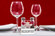 Reserved sign on a restaurant table