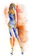 Hand-drawn fashion model