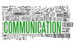 Communication concept in word tag cloud