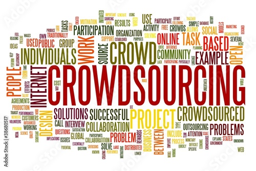 Illustration: Crowdsourcing concept in word tag cloud Crowdsourcing concept in word tag cloud
