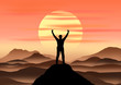 Vector: a man on mountain, vector file a man on mountain, vector file