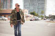 Tough guy in an Army jacket