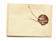 red wax seal on yellow envelope red wax seal on yellow envelope