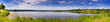 Summer panoramic landscape with river