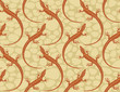 style lizards on a seamless wallpaper pattern