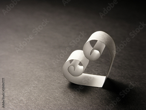 Photo: Paper heart. Love concept. Paper heart. Love concept.