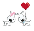 Funny dogs' couple -vector illustration
