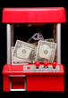 American money in a grabbing machine