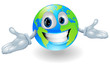 Vector: Happy cute globe character Happy cute globe character