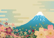 富士山と桜の背景
