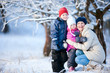 Family outdoors at winter