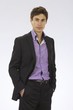 Young man standing over a white background