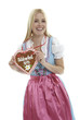Woman with German Lebkuchen heart