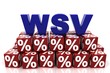 Schriftzug WSV mit Prozentwürfeln