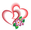 A decorative element of the two intertwined hearts