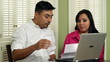 Video: Young Hispanic Couple Going Over Finances Young Hispanic Couple Going Over Finances