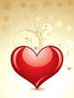 abstract glossy heart with floral