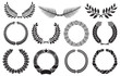 Wreath set (laurel, oak, wheat, palm and olive wreath)