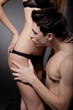 Portrait of happy young couple hugging