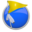 Yellow Golf or Sports Flag with feathers.