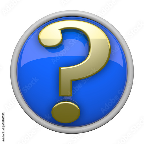 Illustration: Question Mark Icon, Blue and Gold Question Mark Icon, Blue and Gold