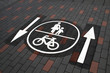Kombinierter Radweg und Fußweg