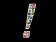 Exclamation point made like collage of travel photos