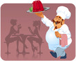 Cook with raspberry pudding