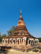 Temple have elephant statues around in Sukhothai, Thailand