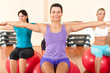 girls in the gym exercise