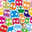 Pixel monster seamless pattern