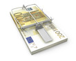 Mouse trap made of pack of euro Mouse trap made of pack of euro