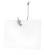 Blank note paper on a fishing hook Blank note paper on a fishing hook