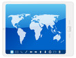 Vector: Pc tablet with world map Pc tablet with world map