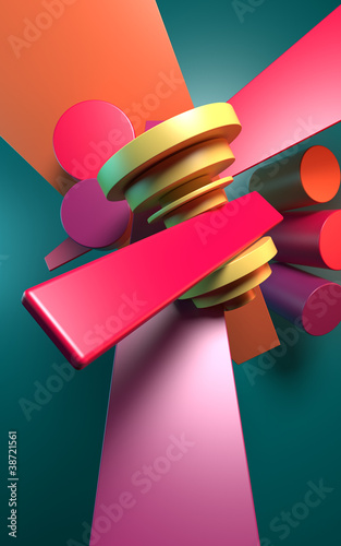 Illustration: Techno DJ 3d Background. Techno DJ 3d Background.