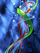 floating biological structure. Nanotechnology 3d illustration