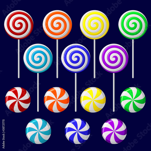 Vector: Delicious colorful lollipop collection Delicious colorful lollipop collection