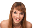 Beauty portrait Portrait of cute happy young brunette girl isola