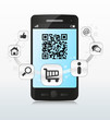 Vektor: Smartphone qr code shopping Smartphone qr code shopping