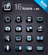 Vektor: Black Squares - Media Icons Black Squares - Media Icons