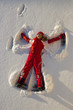 woman making an angel on snow
