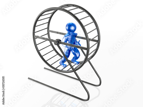 Illustration: Man in the squirrel cage Man in the squirrel cage