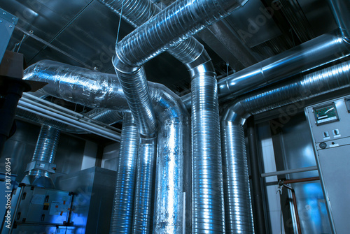 Photo: Ventilation pipes of industrial air condition Ventilation pipes of industrial air condition