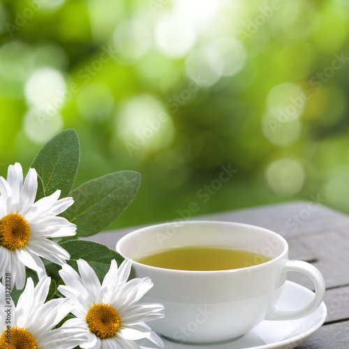 Photo: Chamomile tea served on terrace Chamomile tea served on terrace