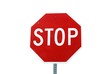 Isolated image of stop sign with reflect surface