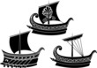 Ancient Greek ship set stencil second variant